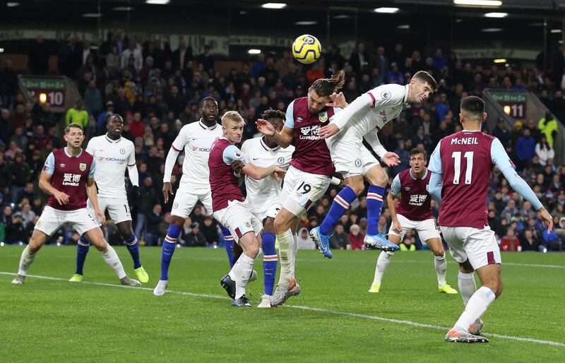 Christian Pulisic scores Chelsea's third goal against Burnley at Turf Moor. Getty Images