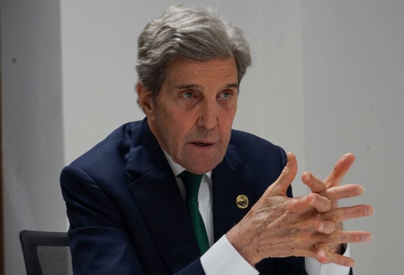 John Kerry, seen here during an interview in March, urged world leaders during the UAE-hosted Security Council debate on climate and security to take immediate action. AFP