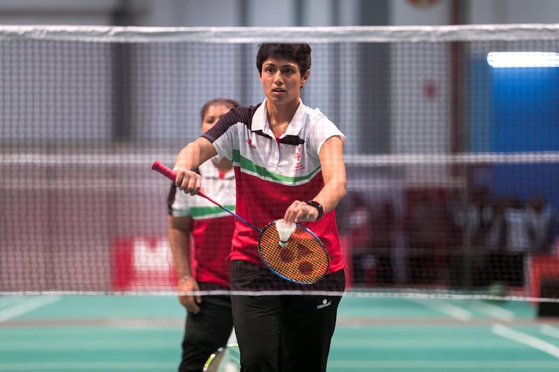 ABU DHABI, UNITED ARAB EMIRATES - March 20 2019.

UAE's athlete Amritha Kuttikrishnan  playing against Guatemala  at the Special Olympics World Games in ADNEC.


 (Photo by Reem Mohammed/The National)

Reporter: 
Section:  NA