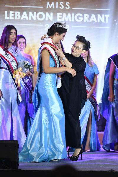 Rachel Younan receives the Miss Lebanon Emigrant sash