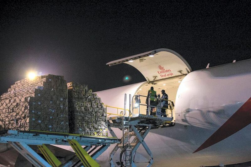 Emirate SkyCargo's freight division adjusted its operating model to load selected goods inside the cabins of its Boeing 777-300ER planes. Courtesy, Emirates Airline