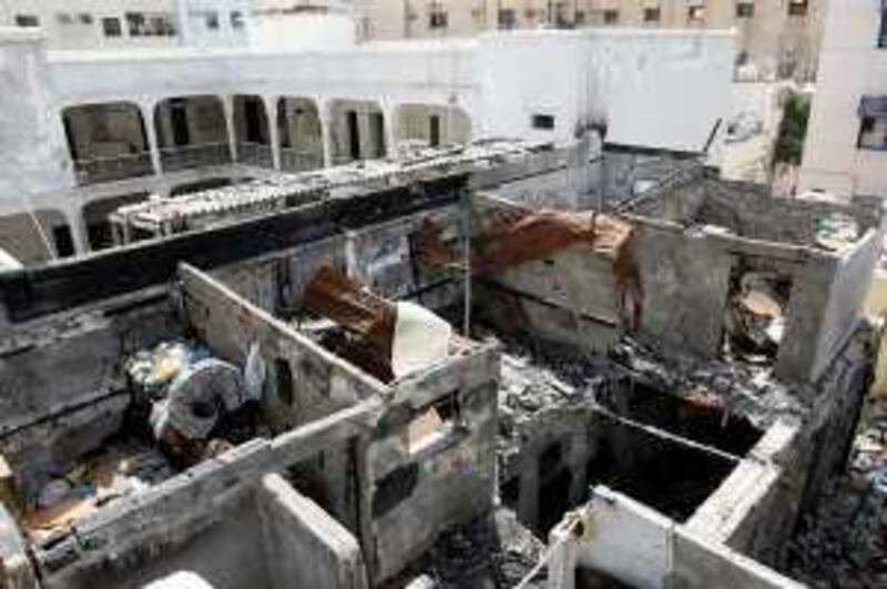 DUBAI, UNITED ARAB EMIRATES – Mar 15: View of the villa where 11 people were killed in the fire on August 2008 in Naif area of Deira Dubai.. (Pawan Singh / The National) Story by Praveen Menon *** Local Caption ***  PS05- VILLA.jpg PS05- VILLA.jpg