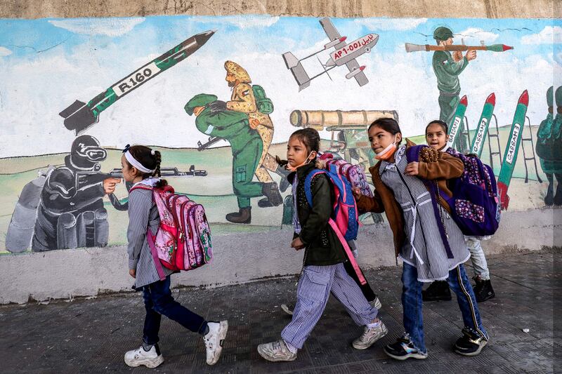 A mural in Gaza in the occupied West Bank. Tuesday was the 30th anniversary of the signing of the Oslo Accords. AFP