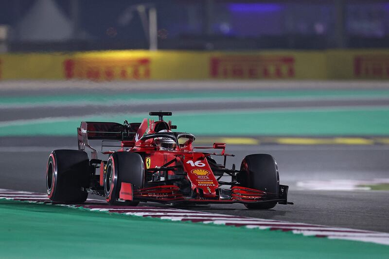 Ferrari's driver Charles Leclerc during the qualifying session for the Qatar GP. AFP