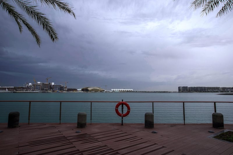 Abu Dhabi, United Arab Emirates, March 21, 2020.  Cloudy weather at Al Bandar, Abu Dhabi.  The Yas Marina area from Al Bandar.
Victor Besa / The National
Reporter:   
Section: