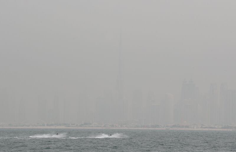 Poor visibility in Dubai. Chris Whiteoak / The National