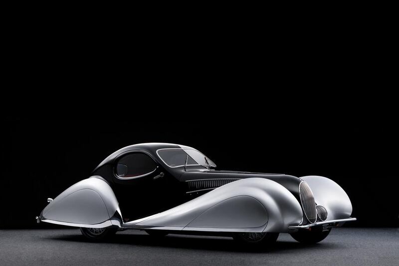 1937 Talbot-Lago T150-C SS ‘Goutte d’Eau’ Coupé (€3.2m to €3.8m [Dh12.9m to Dh15.3m]). Courtesy RM Sotheby’s