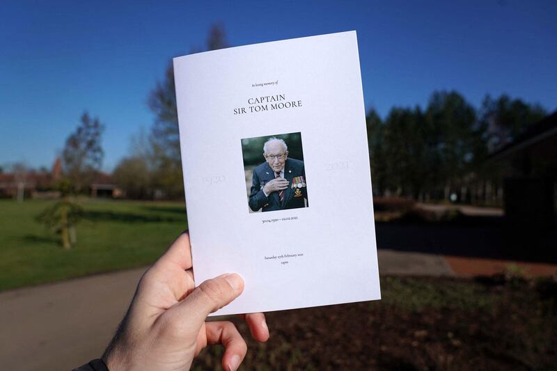 The order of service booklet for the funeral. AFP