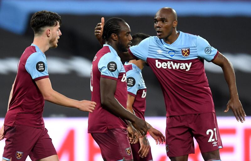 Michail Antonio – 10. West Ham’s most dangerous threat all night and got his reward by scoring his side’s second goal before setting up the winner. Star man. AFP