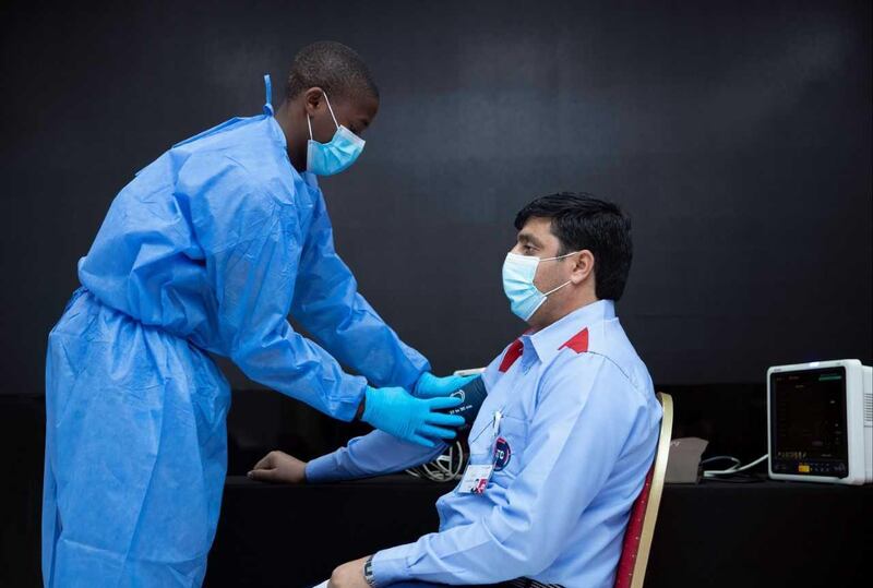 A RTA taxi driver receives Covid-19 vaccine. Courtesy: RTA