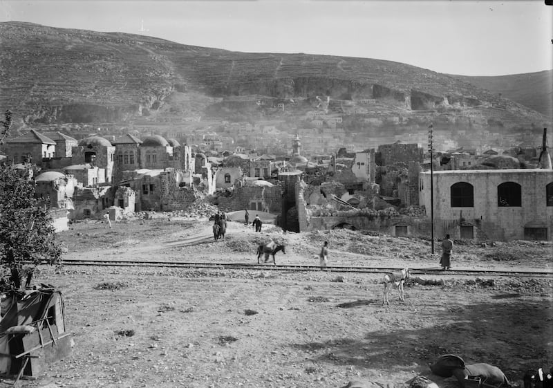 Nablus in ruins following 1927 earthquake. Photo: G. Eric and Edith Matson Photograph Collection (Library of Congress)