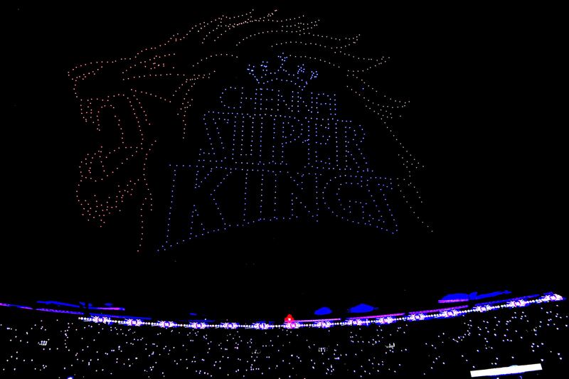 Drone show during match 1 of the Tata Indian Premier League between the Gujarat Titans and the Chennai Super Kings held at the Narendra Modi Stadium in Ahmedabad on the 31st March 2023

Photo by: Vipin Pawar / SPORTZPICS for IPL