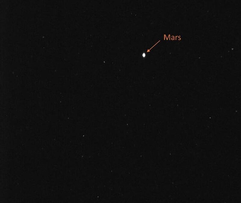 The UAE’s Hope probe transmitted its first sighting of Mars back to Earth on Wednesday. Courtesy: Twitter