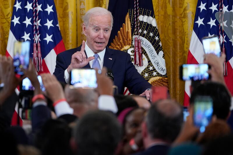 Deepening pessimism about the economy has led Mr Biden's polling numbers to plummet. AP