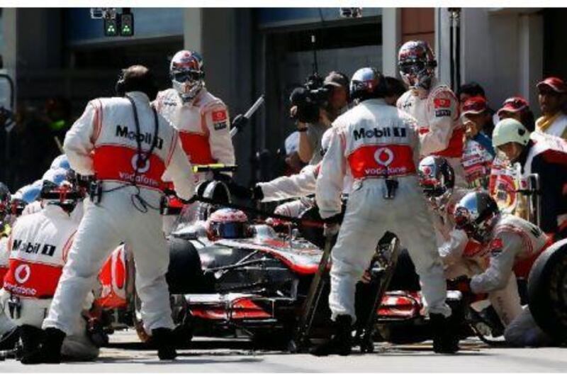 The McLaren-Mercedes pit-stop team had a day of mixed fortunes at the Turkish Grand Prix in Istanbul on Sunday.
