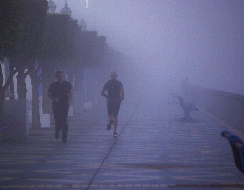 Fog in the Emirates can be accompanied sometimes by forecast of rain or a dip in temperature