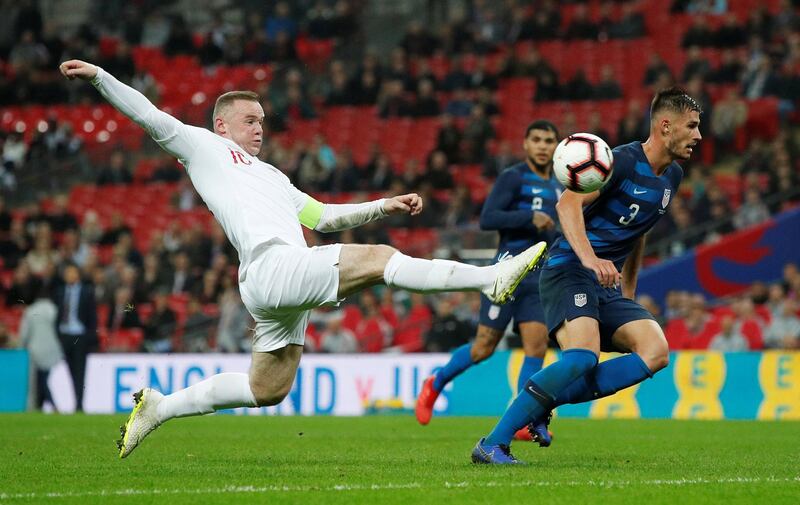 England's Wayne Rooney misses a chance to score Action. Reuters