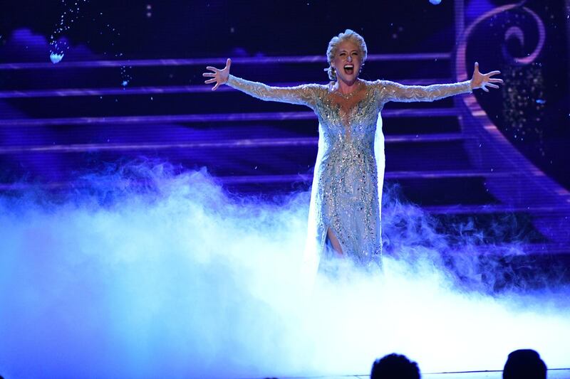 NEW YORK - JUNE 10: Frozen performs at THE 72nd ANNUAL TONY AWARDS broadcast live from Radio City Music Hall in New York City on Sunday, June 10, 2018 (8:00-11:00 PM, live ET/delayed PT) on the CBS Television Network. (Photo by John Paul Filo/CBS via Getty Images) 