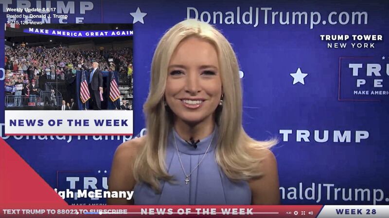 Screenshot of Kayleigh McEnany on "Trump TV"