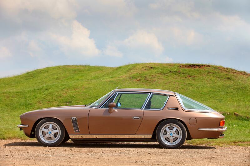 At five metres long and weighing 1,600 kilograms, the Jensen Interceptor R has the high-speed stability of a modern car