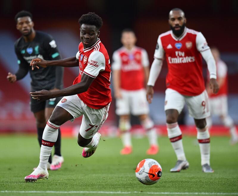 Bukayo Saka - 5: Like his fellow winger Pepe, the Arsenal youngster was anonymous. AFP
