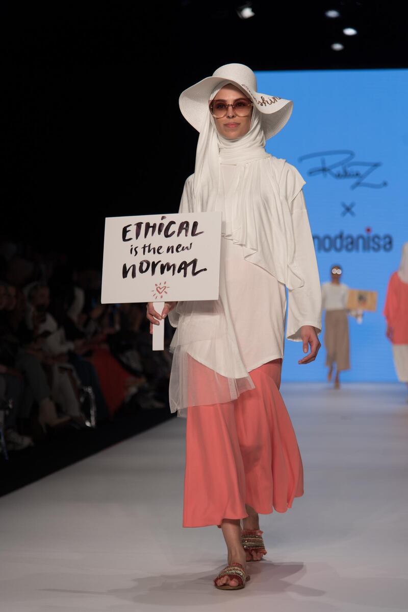 Dubai designer Rabia Z at Modanisa Modest Fashion Week. Photo: Rooful Ali