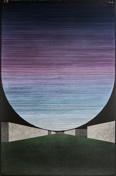 Fahd Burki's 'Seeking Eden' (2014). Charcoal and pastel pencils on paper. 54 x 101.3 cm. Photo: Grey Noise, Dubai