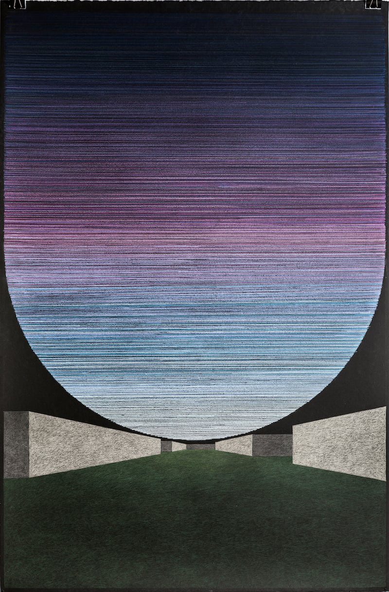 Fahd Burki, 'Seeking Eden' (2014). Charcoal and pastel pencils on paper. 154 x 101.3 cm. Photo: Grey Noise, Dubai