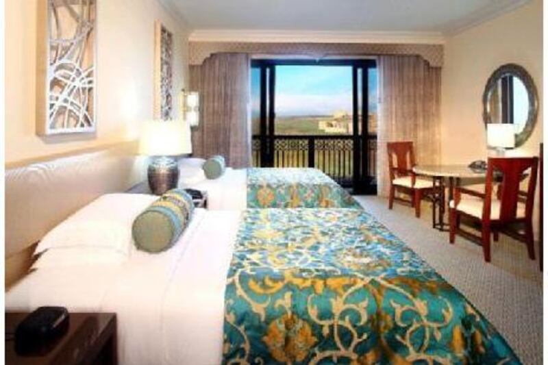 A handout photo of Deluxe Queen room with Golf view at Mazagan Beach Resort in Morocco.