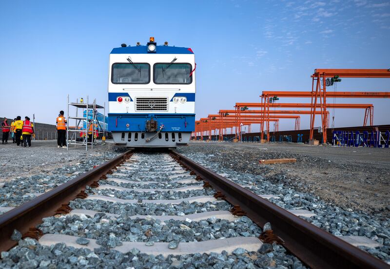 Etihad Rail depot at Saih Shuaib area. Victor Besa / The National