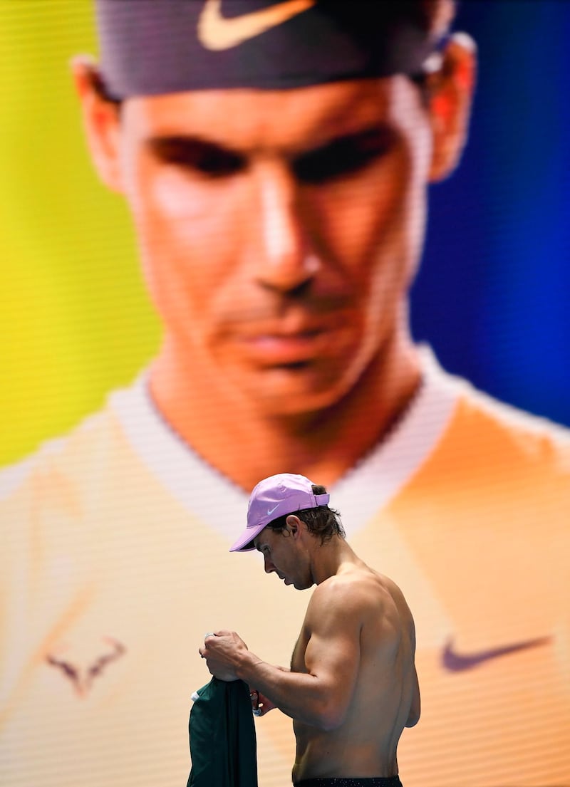 Rafael Nadal after winning his group stage match against Andrey Rublev. Reuters