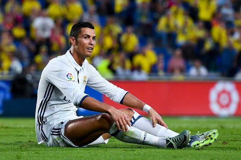 Cristiano Ronaldo of Real Madrid reacts during the Primera Liga match against Las Palmas on September 24, 2016 in Las Palmas, Spain. David Ramos / Getty Images