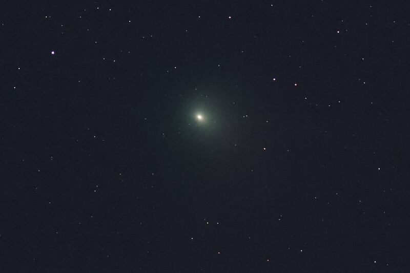 A view of the comet as seen from Kryoneri in Greece