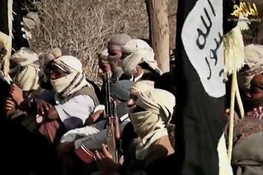 Fighters of Al Qaeda in Arabian Peninsula in an image grab taken from a video released by the Yemeni group's propaganda arm in 2014. AFP