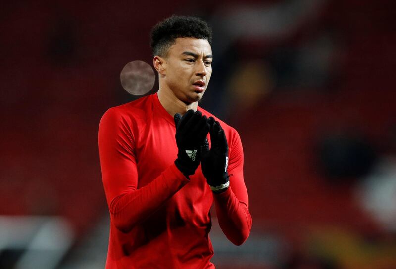 Manchester United's Jesse Lingard celebrates at the end of the match. Reuters