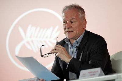 General Delegate of the Cannes Film Festival Thierry Fremaux gives a press conference to present the 72nd Cannes Film Festival Official Selection, on April 18, 2019 in Paris.  / AFP / Bertrand GUAY
