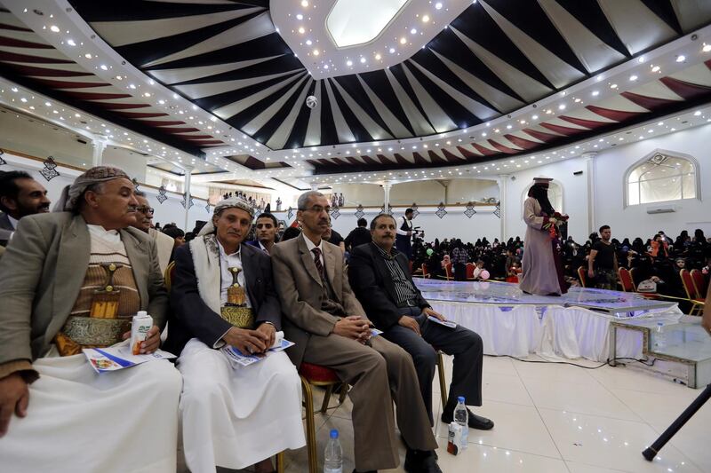 A Yemeni female graduate of an English language institute, centre, celebrates during a graduation ceremony in Sana'a, Yemen. EPA