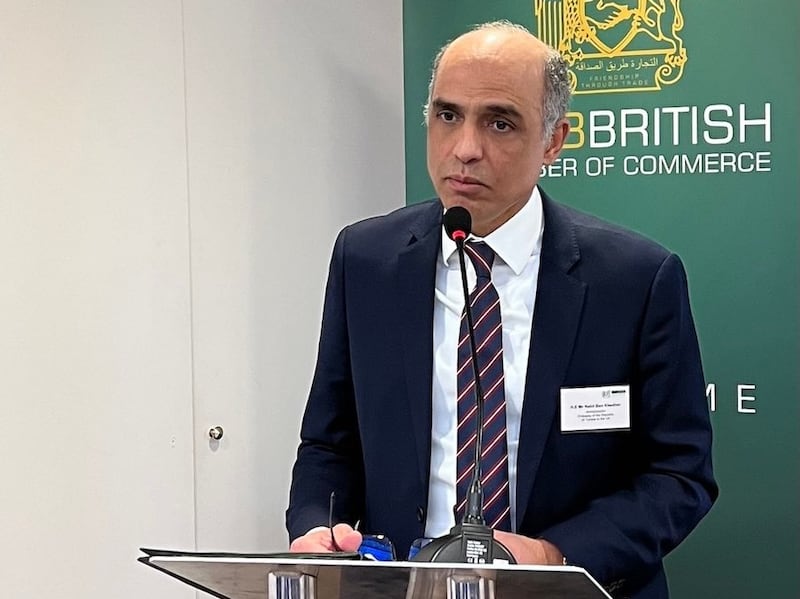 Tunisian Ambassador Nabil Ben Khedher at the fourth Tunisia-UK Trade and Investment Forum in London. Photo: ABCC