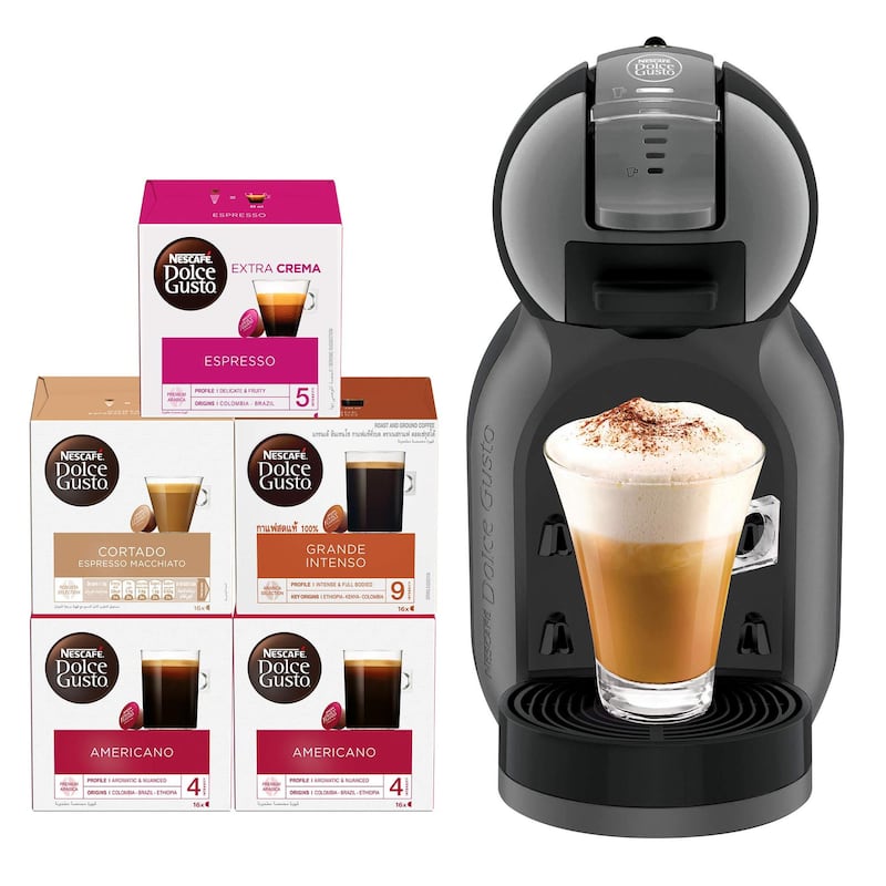 Nescafe Dolce Mini Me Coffee Machine (with five capsule boxes): now Dh349, was Dh599. Courtesy Amazon