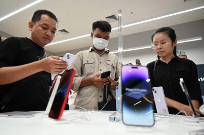 iPhone sales account for about 48.5 per cent of the company's total revenue in the last quarter. AFP