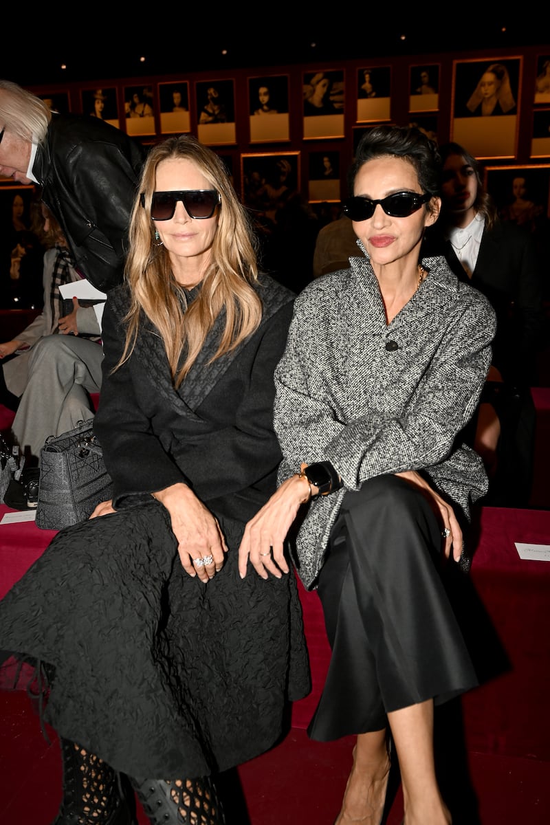 Elle Macpherson and Farida Khelfa attend the Dior autumn/winter 2022-2023 show as part of Paris Fashion Week on March 1, 2022. Getty Images 