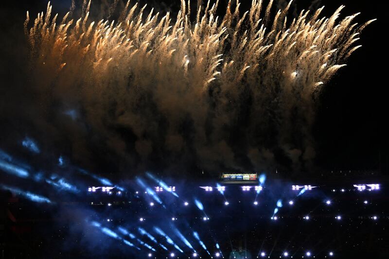 Fireworks explode during the opening ceremony ahead of the Australia and New Zealand 2023 Women's World Cup. AFP