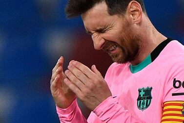 Barcelona's Lionel Messi looks dejected in the 3-3 draw with Levante. Reuters