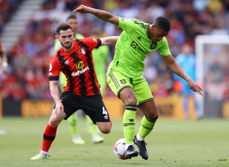 Lewis Cook 6: Made himself busy all afternoon with a series of important challenges, the first of which saw him thwart Martial with a well-timed block. Booked for a naughty challenge on Eriksen, and he was perhaps fortunate not to see red. Getty
