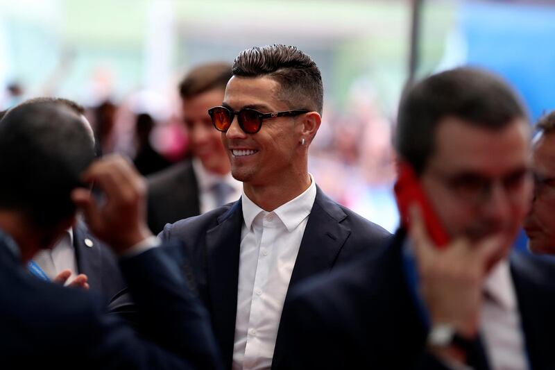 Ronaldo arrives for the event in Monaco. AP Photo