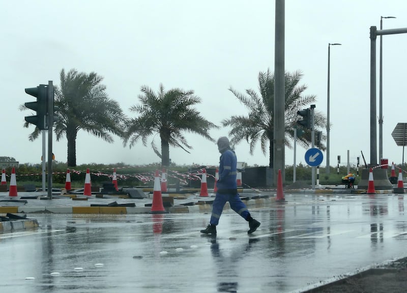 Cloudy weather with showers in Abu Dhabi. Ravindranath / The National