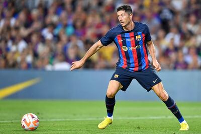 Barcelona's Polish forward Robert Lewandowski in action for his new club. AFP