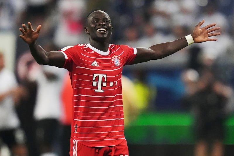 Bayern's Sadio Mane celebrates after the final whistle. AP