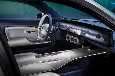 The user interface and experience within the Vision EQXX is intuitive and responsive, in keeping with a software-driven future. Photo: Daimler