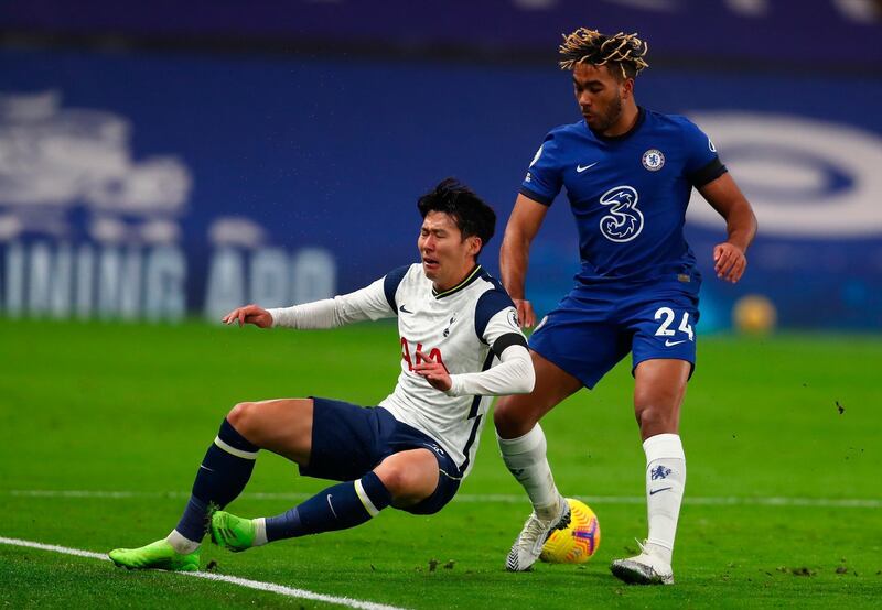 Reece James – 8. Typically brilliant cross for Abraham at the start of the second half, but the forward headed wide. Booked for a foul on Reguilon. Good strength to block Kane at a corner. EPA